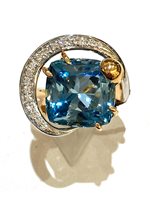 Anello Silvia Kelly Donna RICCIOLO in Oro rosa Acquamarina 7.22 Ct AN687/X - AN687/X